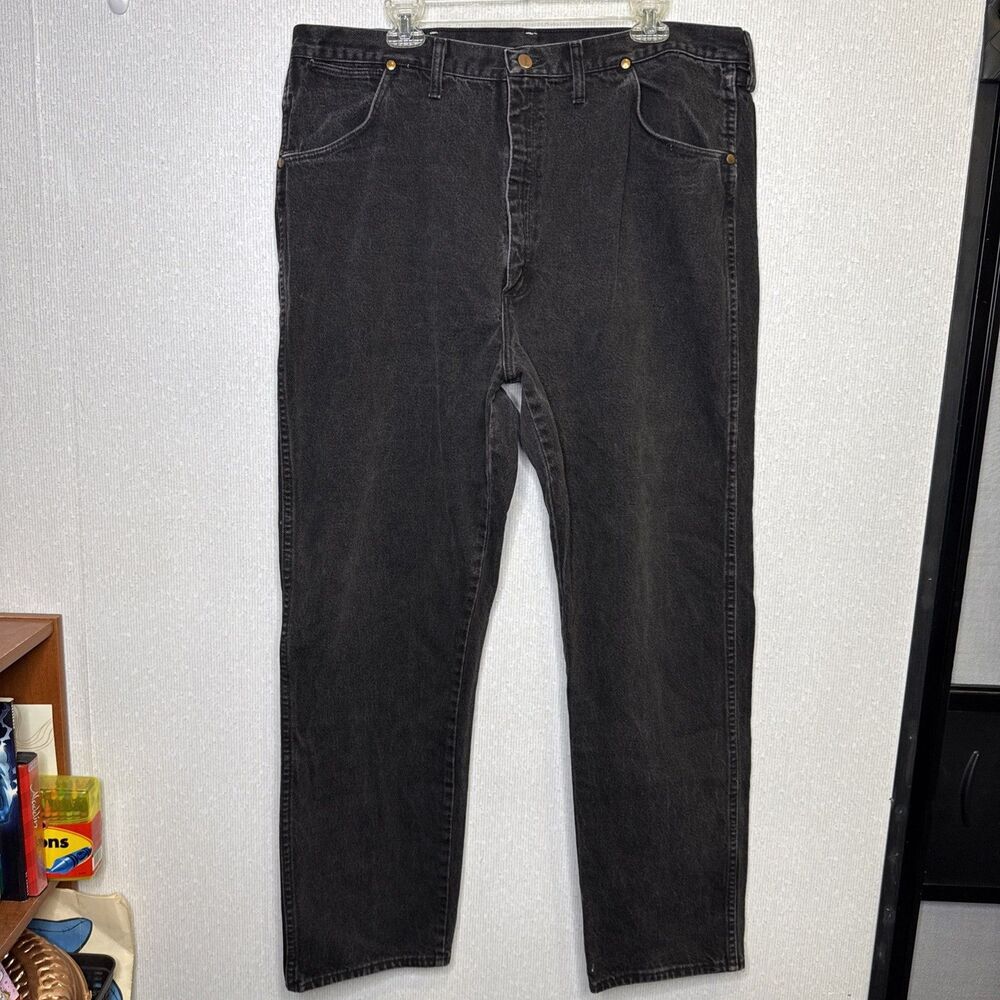 Vintage Wrangler Jeans Men 42x32 Black Cowboy Cut Relaxed Western Pants USA 90s